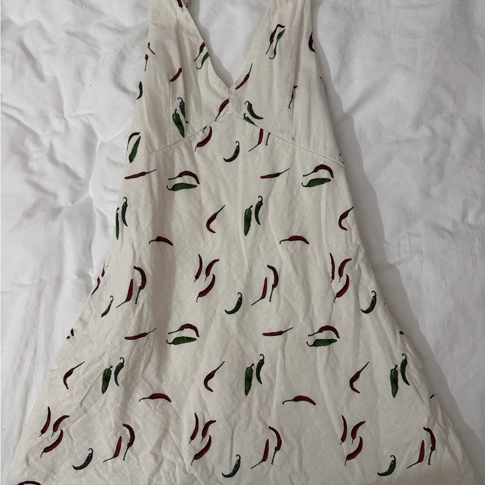 Abercrombie & Fitch V-neck linen-blend mini dress